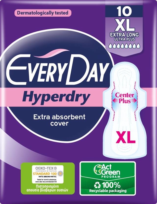 Every Day Σερβιέτες Hyperdry EXTRA LONG Ultra Plus 10 τεμ.