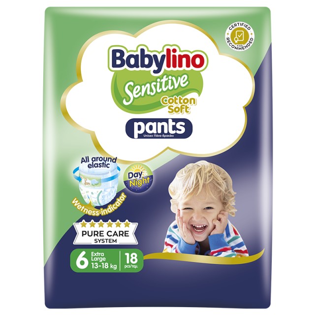 Babylino Pants Cotton Soft Unisex No6 Extra Large 13-18kg 18τεμ