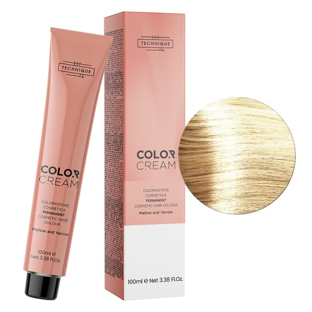 Technique Color Cream Φωτεινές Αποχρώσεις, Μόνιμη Βαφή σε Σωληνάριο, 100ml - Εξαιρετικά Ανοιχτό Ξανθό 900