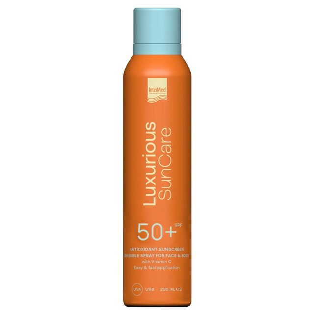 Luxurious SunCare Antioxidant Sunscreen Invisible Spray SPF50, Αντηλιακό Σπρέι με βιταμίνη C για Πρόσωπο & Σώμα, 200ml