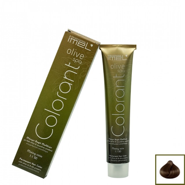 Imel Olive Spa Νο7.0, Έντονο Ξανθό, Επαγγελματική Mόνιμη Bαφή Mαλλιών με Mετάξι & Λάδι Ελιάς, 100ml