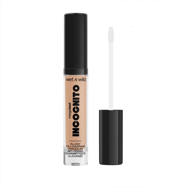 Wet n Wild Megalast Incognito All-day Liquid Concealer Medium Neutral & Small Concealer Brush, 5.5ml