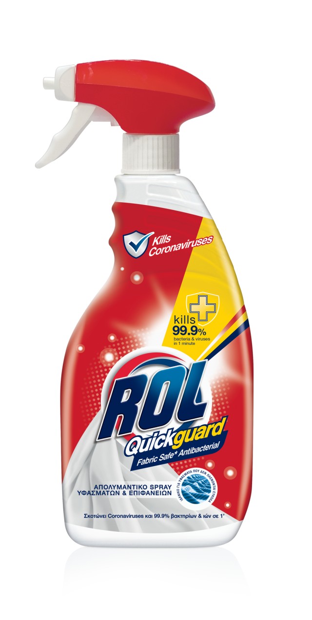 Rol QUICKGUARD ANTIBACTERIAL ΑΠΟΛΥΜΑΝΤΙΚΟ ΥΦΑΣΜΑΤΩΝ&ΕΠΙΦΑΝΕΙΩΝ 680ML