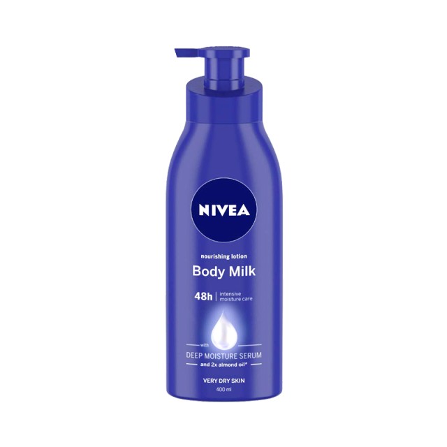 Nivea Nourishing Body Milk, Γαλάκτωμα Σώματος για Ξηρό & Πολύ Ξηρό Δέρμα, 400ml