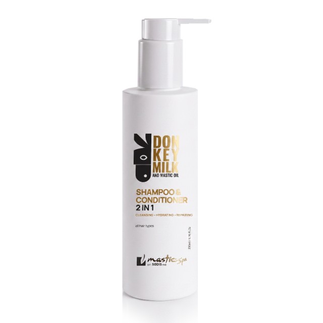 Mastic Spa Donkey Milk & Mastic Oil 2 in 1 Σαμπουάν & Κρέμα Μαλλιών με Μαστιχέλαιο & Γάλα Γαϊδούρας, 200ml