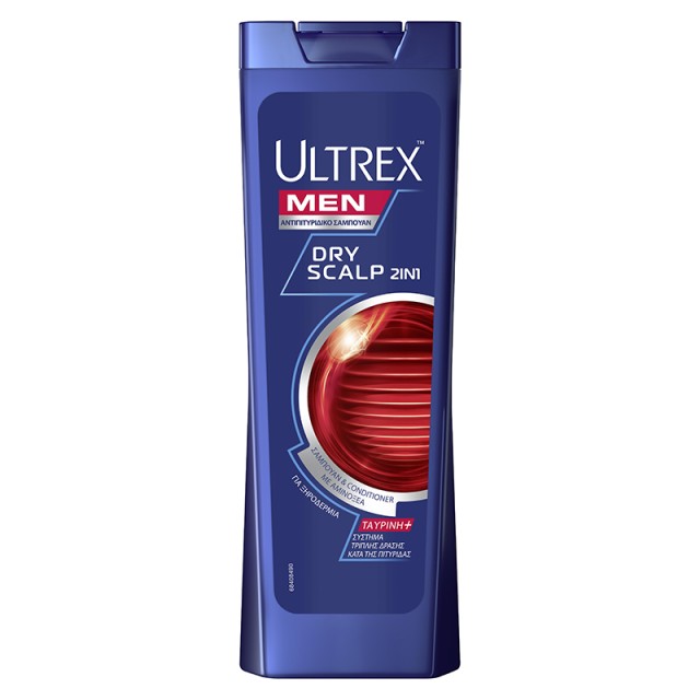 Ultrex Men Dry Scalp Care 2 in 1, Ανδρικό Αντιπιτυριδικό Σαμπουάν & Conditioner Κατά της Ξηροδερμίας, 400ml