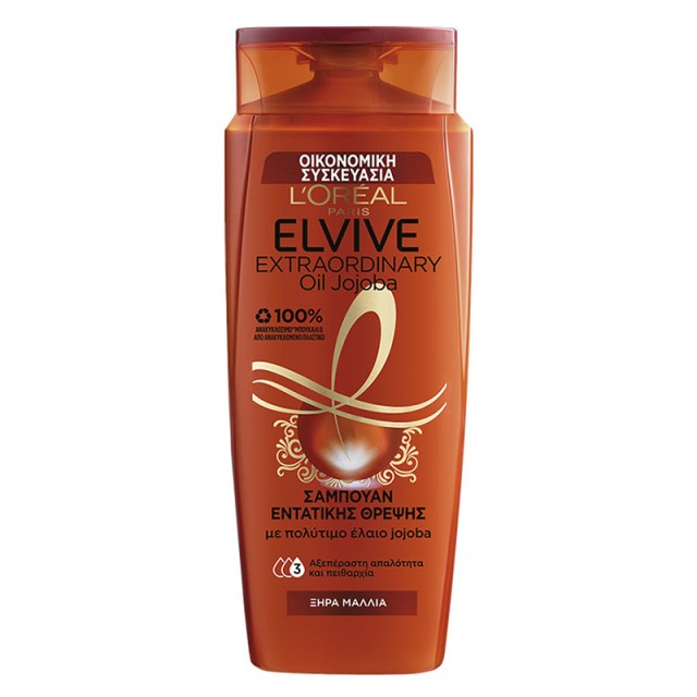 Elvive Extraordinary Oil Jojoba, Σαμπουάν για Ξηρά Μαλλιά, 700ml