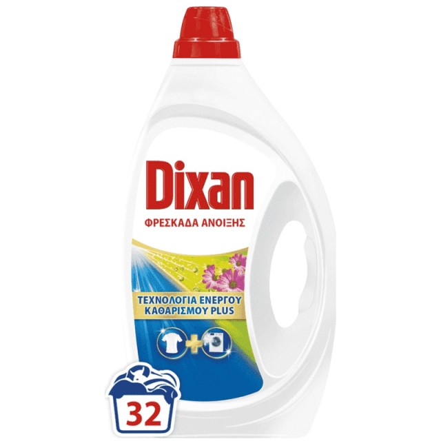 Dixan Spring Fresh, Υγρό Απορρυπαντικό Πλυντηρίου Ρούχων 32μεζ 1,440lt