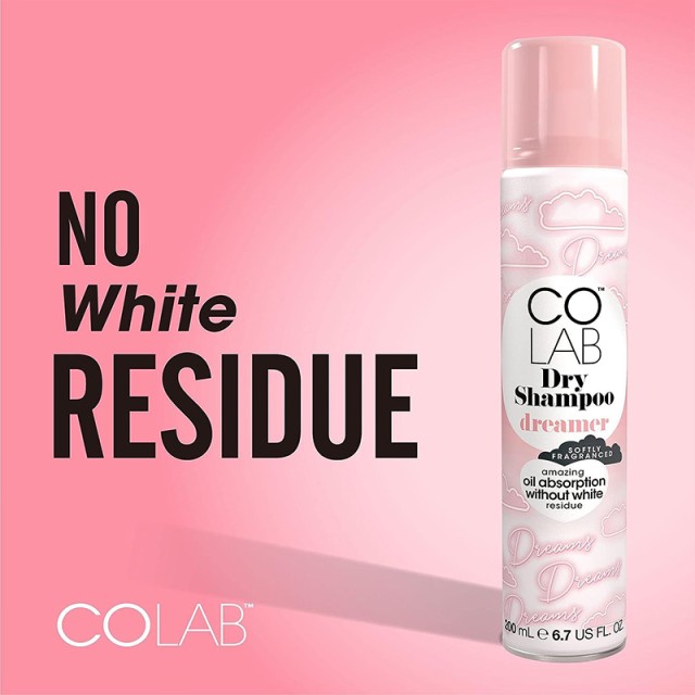 COLAB Dreamer Dry Shampoo, Ξηρό Σαμπουάν για Ανανέωση των Μαλλιών & Φροντίδα του Τριχωτού ανάμεσα από λουσίματα, 2x200ml 1+1ΔΩΡΟ