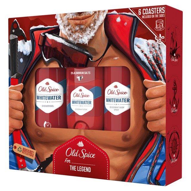 Old Spice Whitewater Πακέτο Προσφοράς Whitewater Stick 50ml, Shower Gel 250ml & Body Spray 150ml