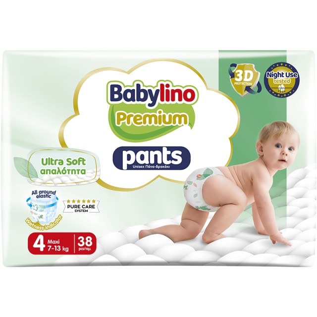 Πάνα-βρακάκι Babylino Premium Pants No4 7-13kg 38 τεμ.