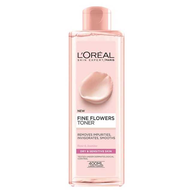 Loreal Fine Flowers Τονωτική Λοσιόν για Ξηρές & Ευαίσθητες Επιδερμίδες, 400ml