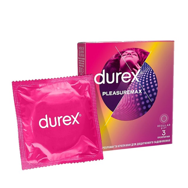 Durex Pleasuremax Προφυλακτικά με Ραβδώσεις και Κουκίδες, 3 τμχ