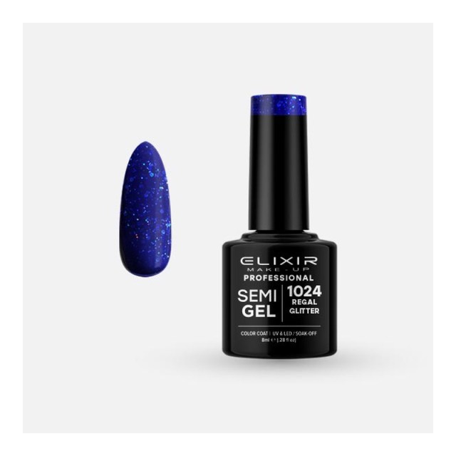 Elixir Semi Gel Νο1024 Regal Glitter Ημιμόνιμο Βερνίκι 8 ml