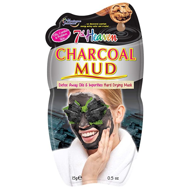 7th Heaven Charcoal Mud Hard Drying Face Mask, Μάσκα για Αποτοξίνωση & Βαθύ Καθαρισμό Προσώπου 15g