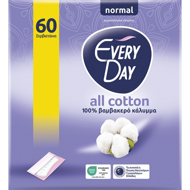 EveryDay Σερβιετάκια All Cotton NORMAL, 60 τεμ.