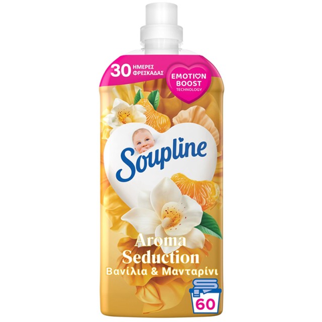 Soupline Aroma Seduction Συμπυκνωμένο Μαλακτικό Ρούχων Βανίλια & Μανταρίνι, 60μεζ, 1,26lt