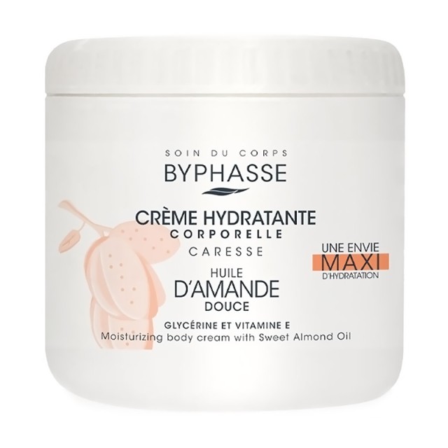 Byphasse Moistirizing Body Cream with Sweet Almond Oil, Ενυδατική Κρέμα Σώματος με Έλαιο Αμυγδάλου 500ml