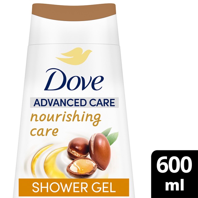 Dove Nourishing Care, Αφρόλουτρο με Έλαιο Argan Xωρίς Θειϊκά Άλατα, 600ml