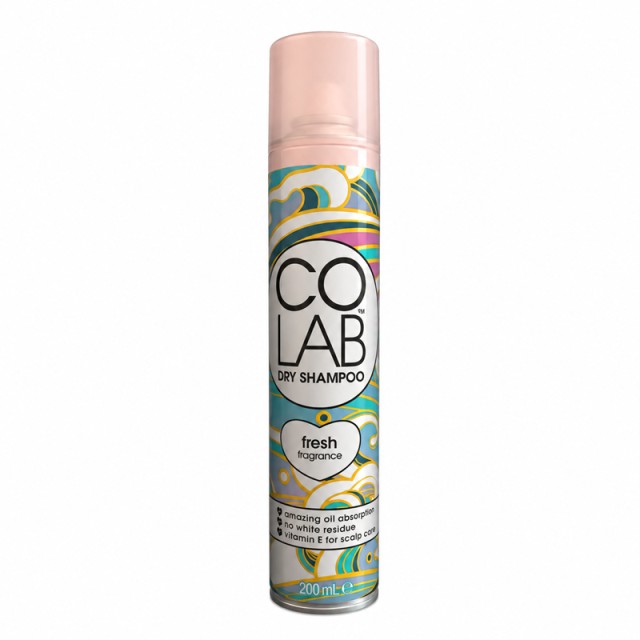 Colab Dry Shampoo Fresh Fragance, Ξηρό Σαμπουάν για Ανανέωση των Μαλλιών & Φροντίδα του Τριχωτού ανάμεσα από λουσίματα 200ml