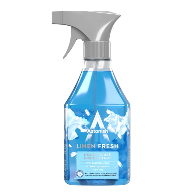 Astonish Linen Fresh Disinfectant Spray Morning Dew, Απολυμαντικό Σπρέι Επιφανειών & Εξουδετέρωσης Οσμών, 500ml