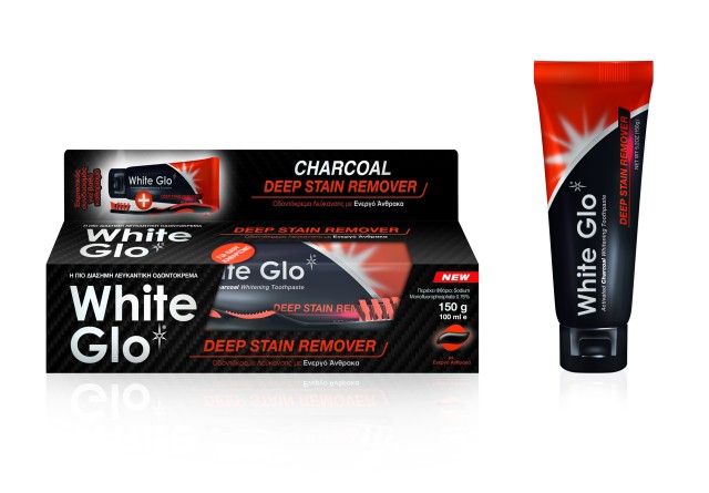 WhiteGlo Satin Remover Charcoal 2in1, Λευκαντική Οδοντόκρεμα 150ml + Οδοντόβουρτσα + Μεσοδόντια