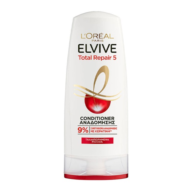 LOreal Paris Elvive Total Repair Conditioner, Μαλακτική Κρέμα για Αναδόμηση σε Ταλαιπωρημένα Μαλλιά, 300ml