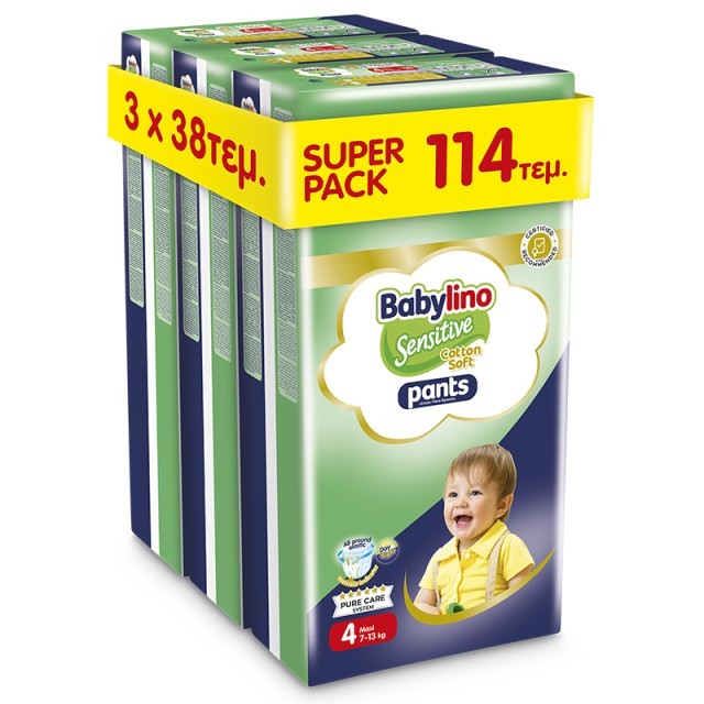 Babylino Pants Cotton Soft Unisex SUPER PACK No4 Maxi 7-13kg 114 τεμ.