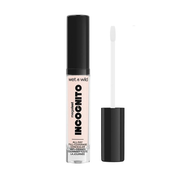 Wet n Wild Megalast Incognito All-day Liquid Concealer Fair Beige & Small Concealer Brush, 5.5ml