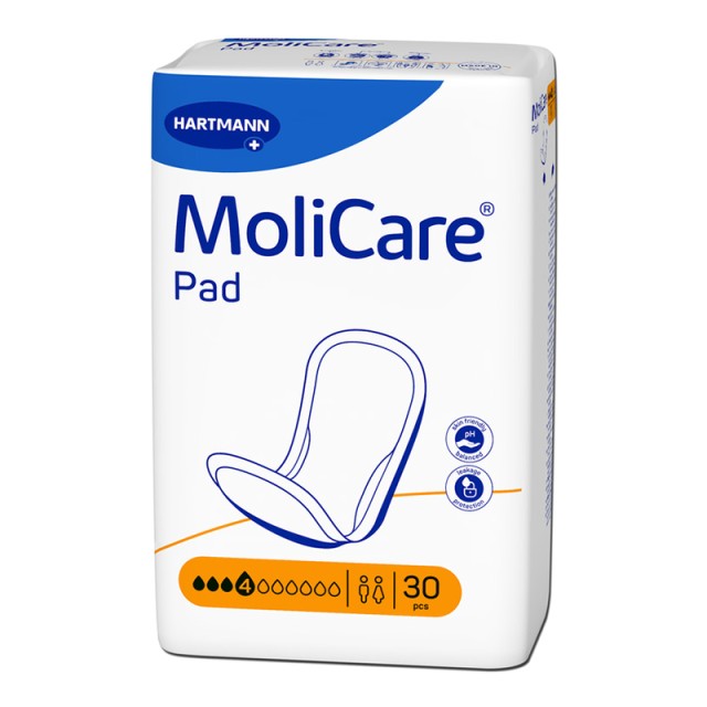 Hartmann Molicare Pad 4 Drops,Απορροφητικές Σερβιέτες για Ελαφράς Μορφής Ακράτεια, 30τεμ.