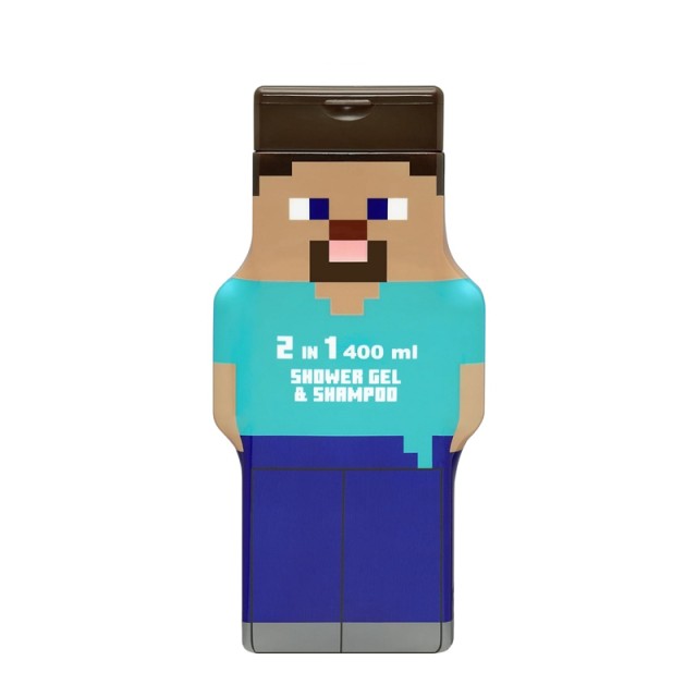 Air Val Shower Gel & Shampoo Minecraft, Παιδικό Αφρόλουτρο & Σαμπουάν 2 σε 1, 400ml