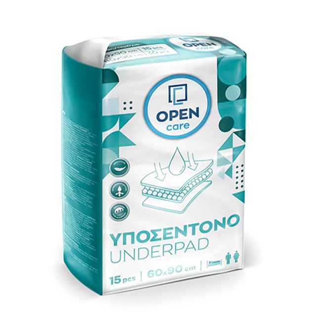 Open Care Under Pads, Υποσέντονα 60x90cm, 15τμχ