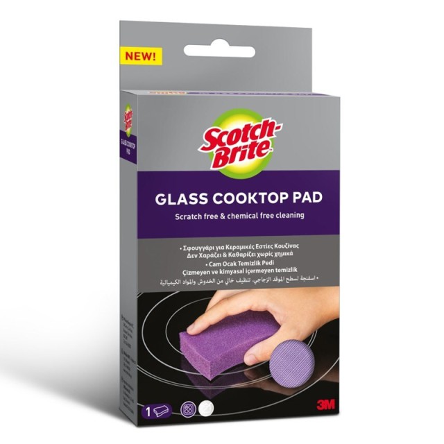 Scotch-Brite Σφουγγάρι Glass Cooktop Pad για Kαθαρισμό Κεραμικών Εστιών, 1τεμ