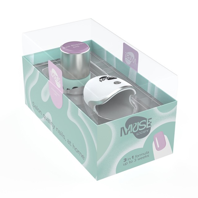 MUSE SOCIETY Mini Kit Pink Blossom #010, Ολοκληρωμένο Μίνι Σετ για Ημιμόνιμο Μανικιούρ - Πεντικιούρ