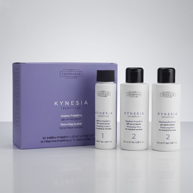 Technique Kynesia Tecnoplex Protecting System Kit, Ολοκληρωμένο Σύστημα Προστασίας Τρίχας για Τεχνικές Εργασίες, Προστατευτικό πρόσθετο 1x50ml & Προστατευτική & ενισχυτική μάσκα 2x100ml