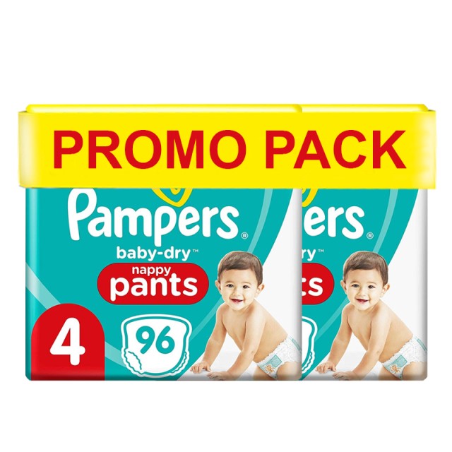 Pampers Pants, Πάνες Βρακάκι Μέγεθος Νο4 (9-13kg), Promo Pack (2x96τμχ), 192 τεμ. ( 0.20 €/τεμ )