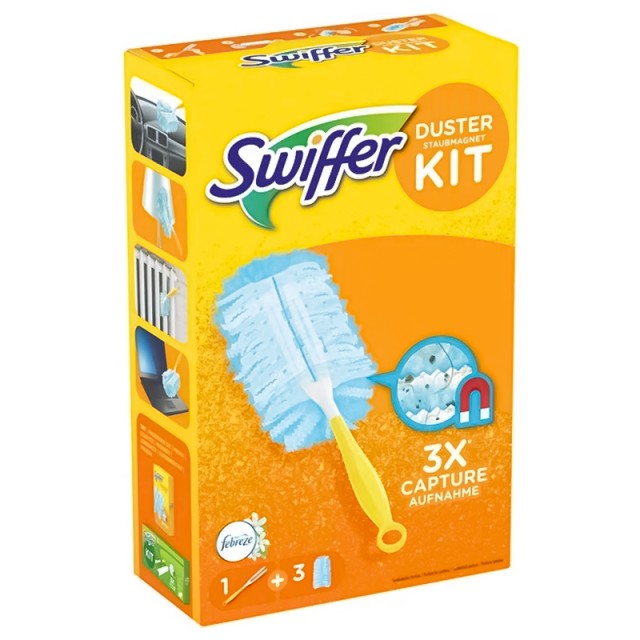 Swiffer Duster Kit, Λαβή + 3 Ανταλλακτικά Φτερά Ξεσκονίσματος