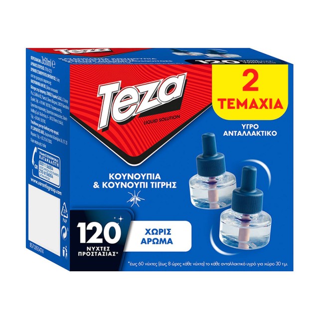 Teza 2 Εντομοαπωθητικά Υγρά Ανταλλακτικά + 1 Ηλεκτρική Συσκευή