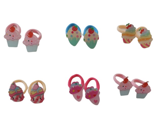Ro Accessories Παιδικό Λάστιχο Μαλλιών Cupcakes Σετ 2τμχ