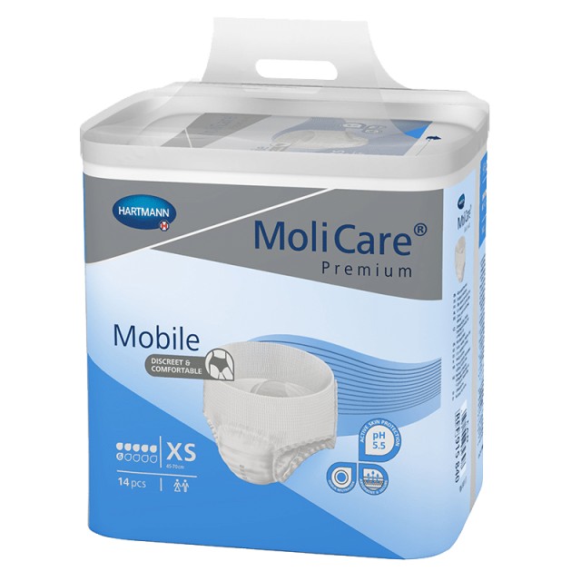 Hartmann Molicare Premium Mobile 6 Drops, Εσώρουχα Ακράτειας Ενηλίκων, Extra Small, 14τμχ