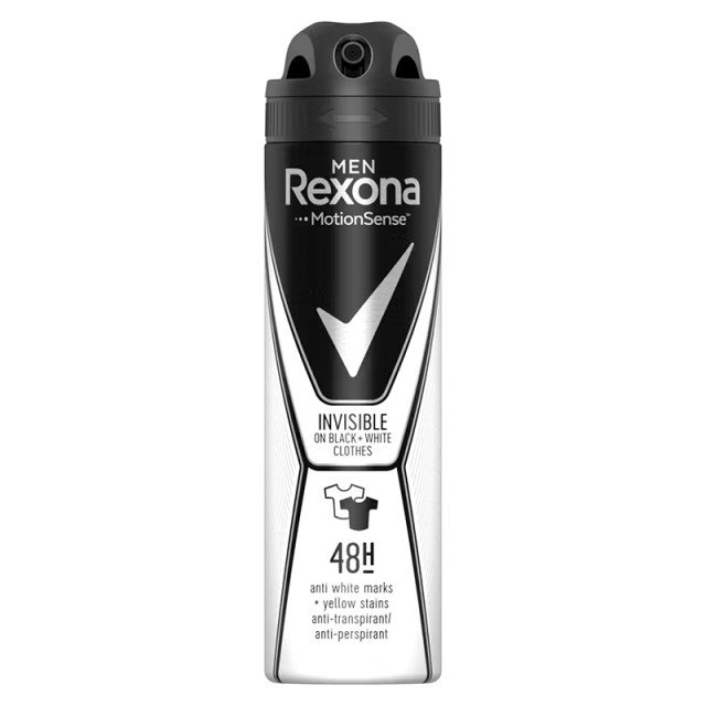 Rexona Men Invisible Black & White 48h Deo Spray, Αποσμητικό Σπρέι 150ml