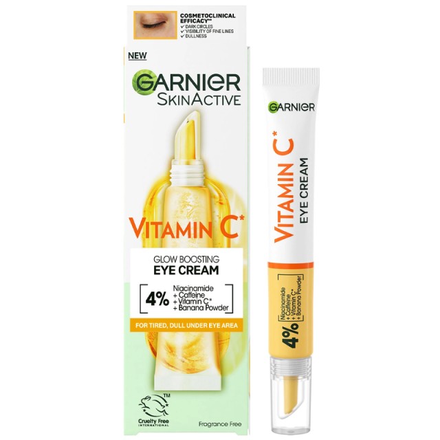 Garnier SkinActive Glow Boosting Αντιγηραντική Κρέμα Ματιών για τους Μαύρους Κύκλους με Βιταμίνη C, 15ml