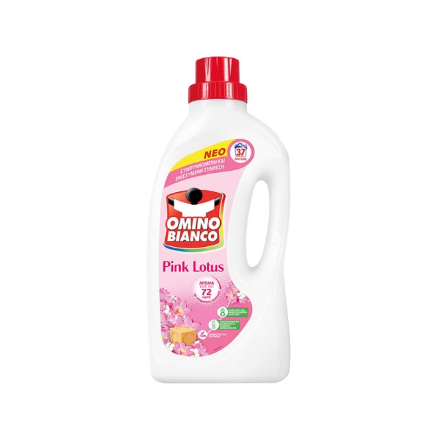 Omino Bianco Υγρό Απορρυπαντικό ΠλυντηρίουΡούχων Pink Lotus 1.480ml 37μεζ