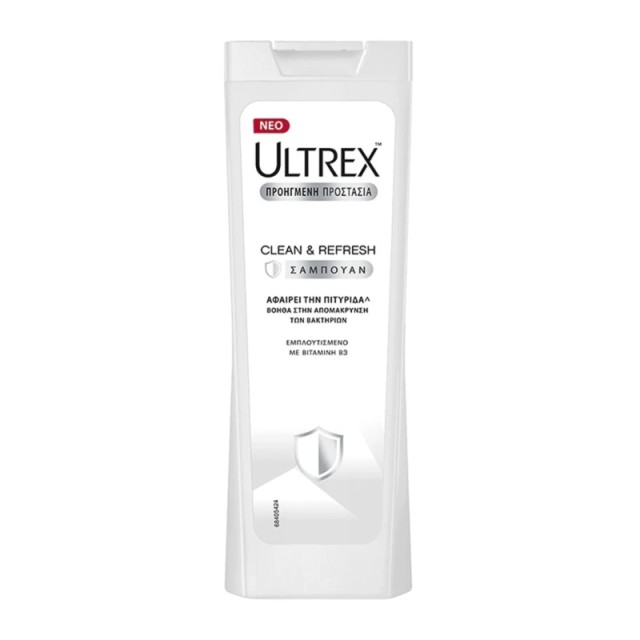 Ultrex Clean & Refresh, Αντιπιτυριδικό Σαμπουάν με Βιαταμίνη Β3, 360ml