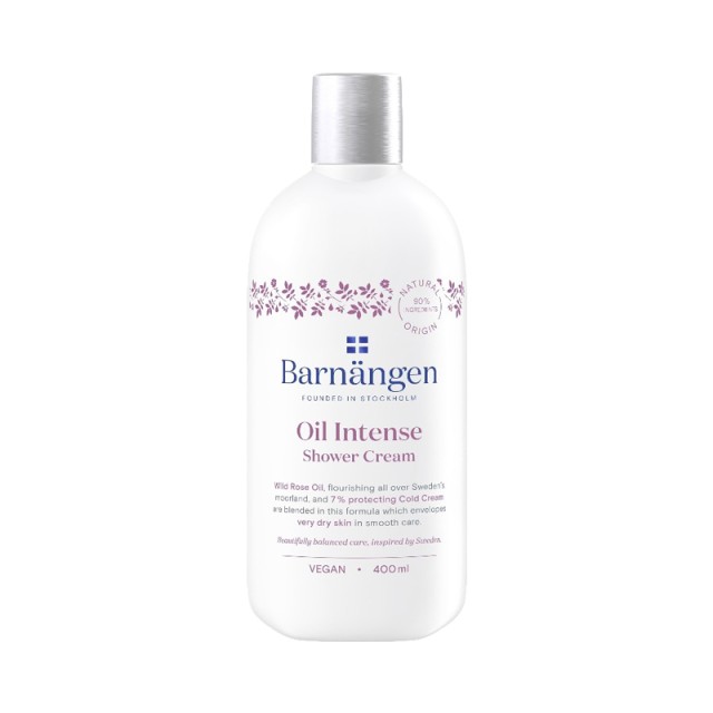 Barnängen Oil Intense Shower Cream, Vegan Αφρόλουτρο για ξηρή επιδερμίδα, 400ml