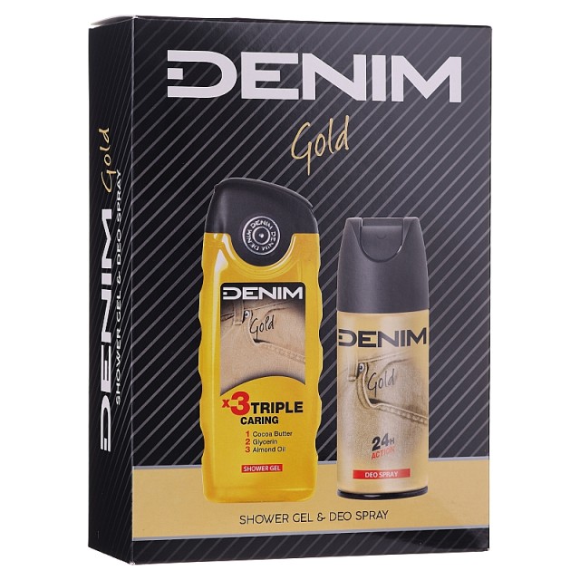 Denim Gold Ανδρικό Σετ Δώρου με Αποσμητικό EDT Deospray 150ml & Shower Gel 250ml, 2τεμ.