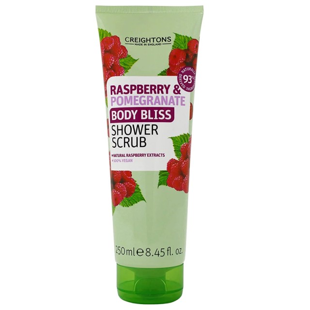 Creightons Body Bliss Raspberry & Pomegranate Shower Scrub, Απολεπιστικό Αφρόλουτρο Σώματος Με Βατόμουρο & Ρόδι, 250ml