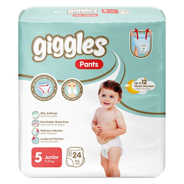 Βρεφικές Πάνες-Βρακάκι Giggles Pants No5 Junior 11-25Kg 24τμχ