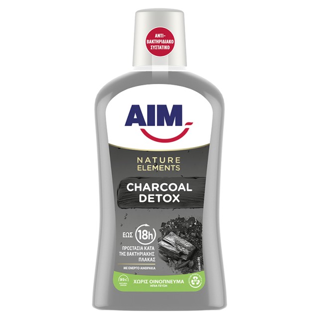 AIM Nature Elements Charcoal Detox Στοματικό Διάλυμα με Ενεργό Άνθρακα, 500ml