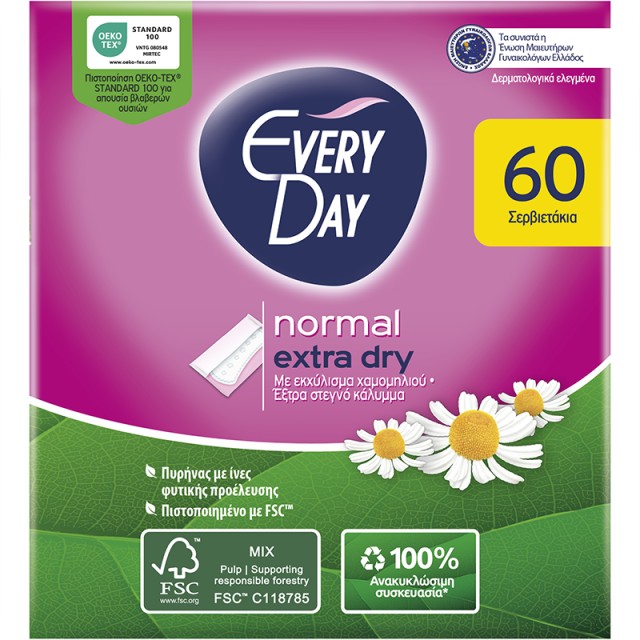 EveryDay Σερβιετάκια Extra Dry NORMAL συσκευασία 60 τεμ.
